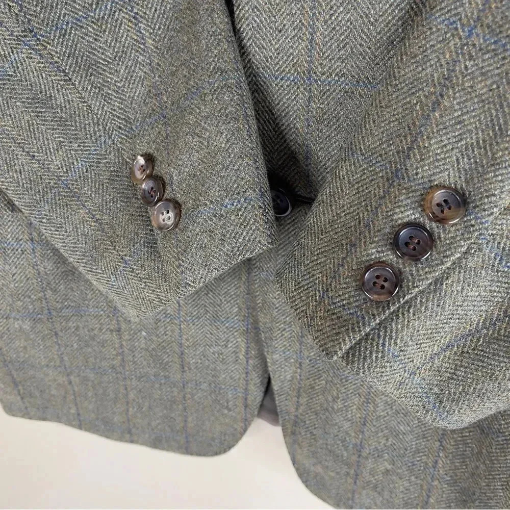 Canali Herringbone Mens Cashmere Blazer 50C - Picture 5 of 16